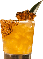 craft cocktail with pinneaple garnish