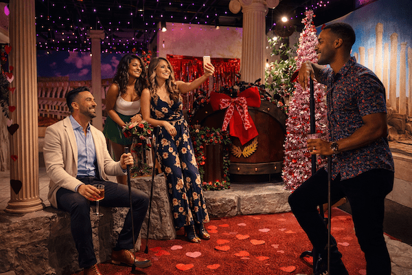 Friends on decorated Puttery Talk Birdie to Me Course